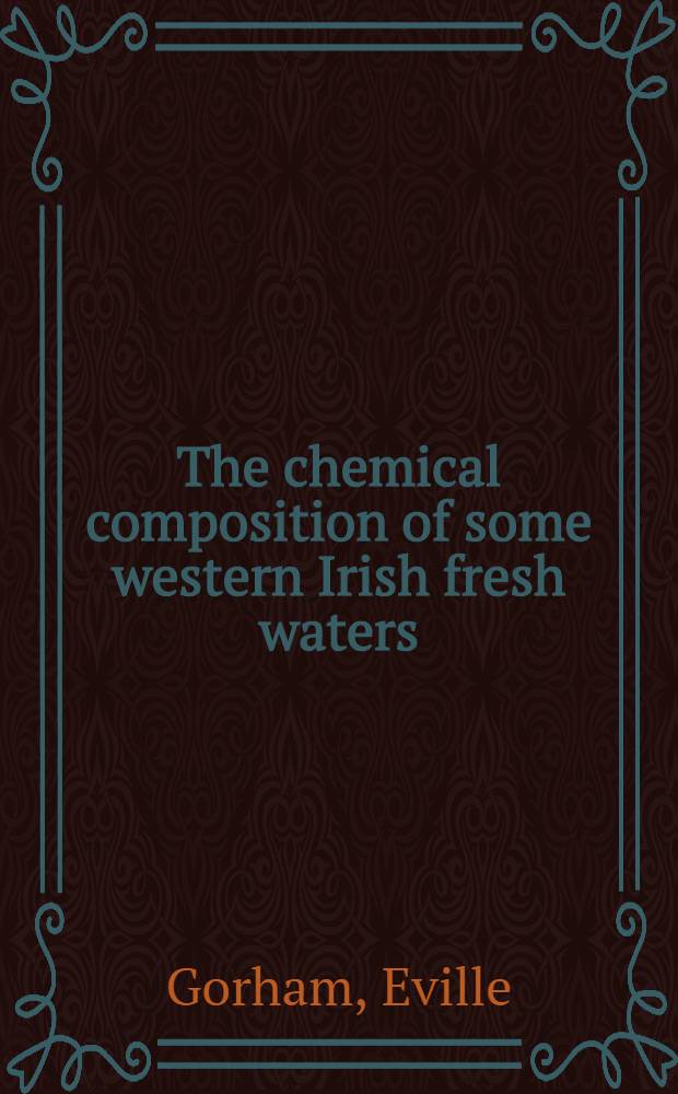 The chemical composition of some western Irish fresh waters