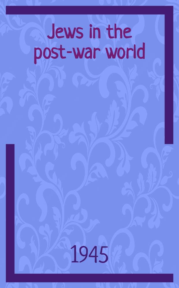 Jews in the post-war world