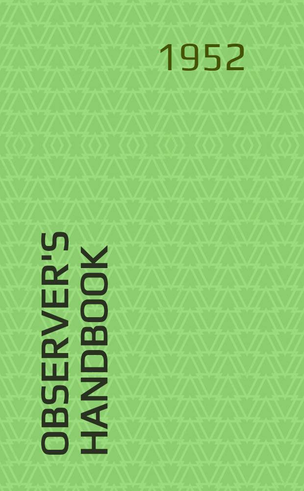 Observer's handbook