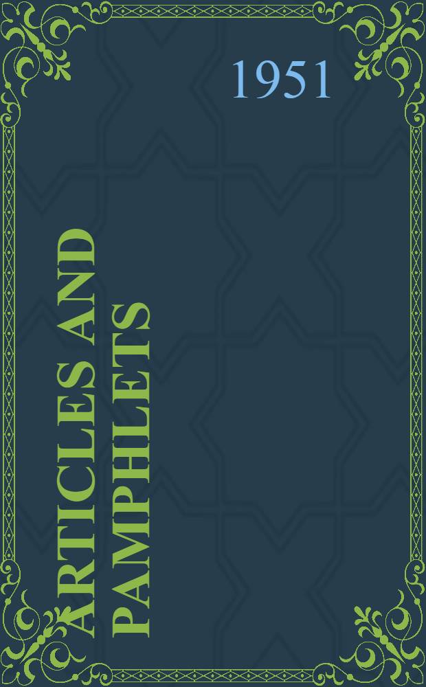 Articles and pamphlets