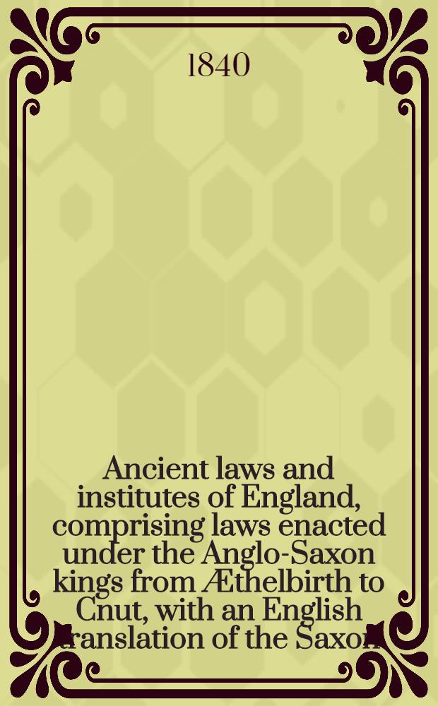 Ancient laws. Ancient laws