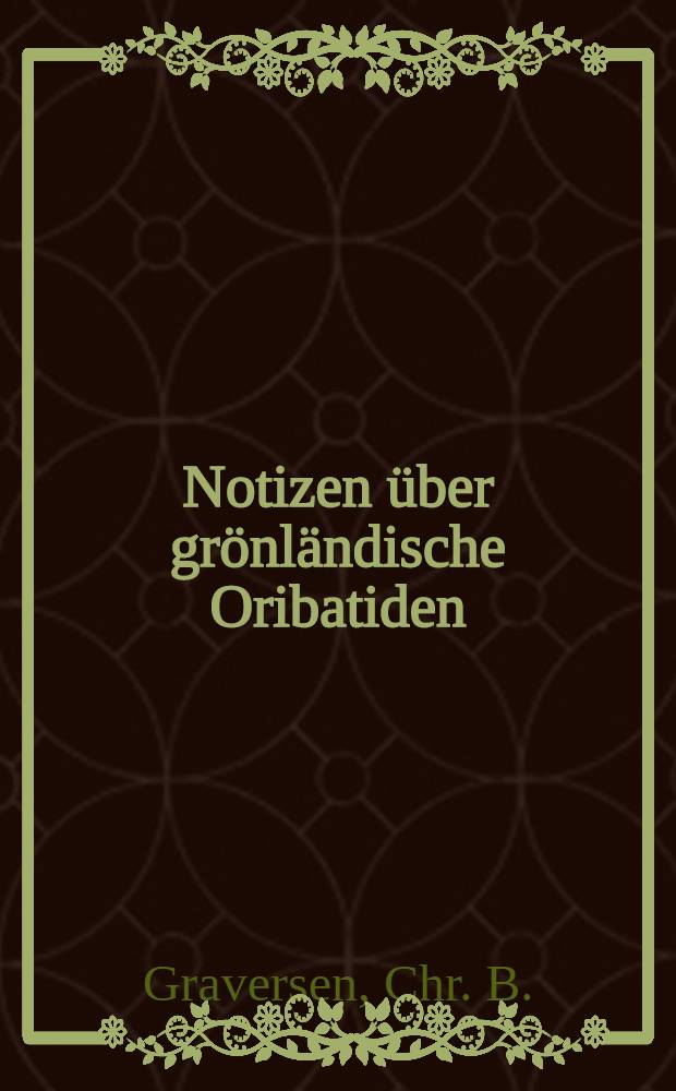 Notizen über grönländische Oribatiden
