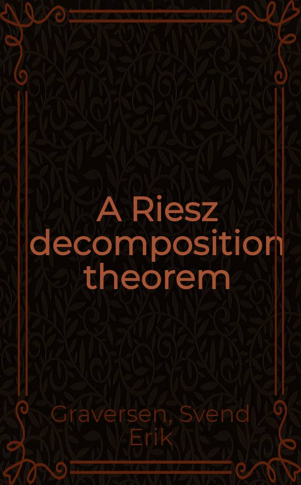 A Riesz decomposition theorem