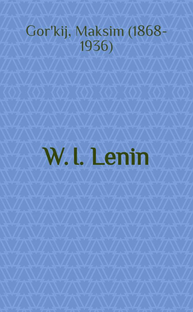 W. I. Lenin