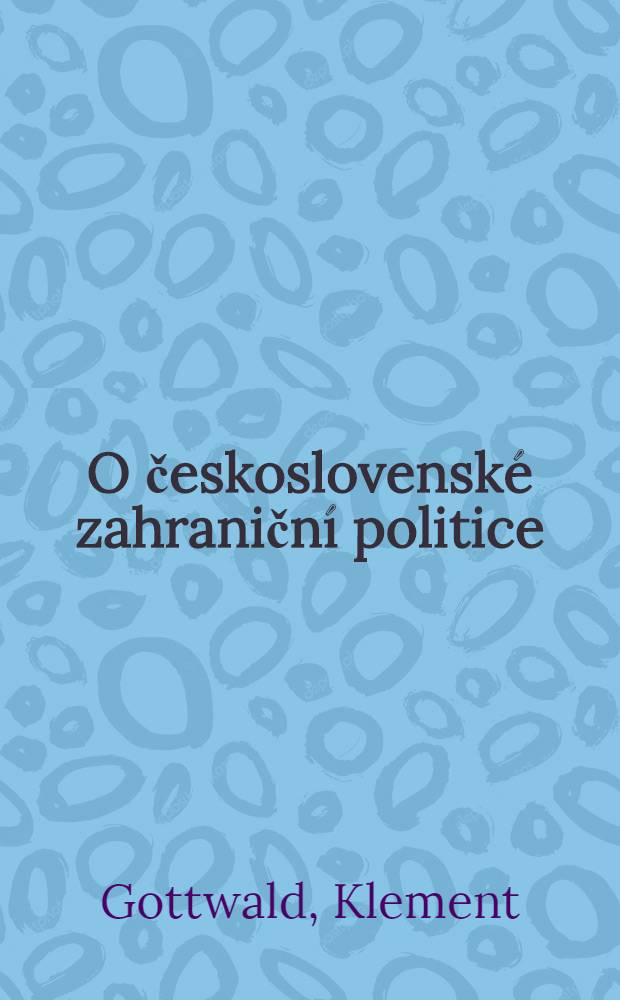 O československé zahraniční politice