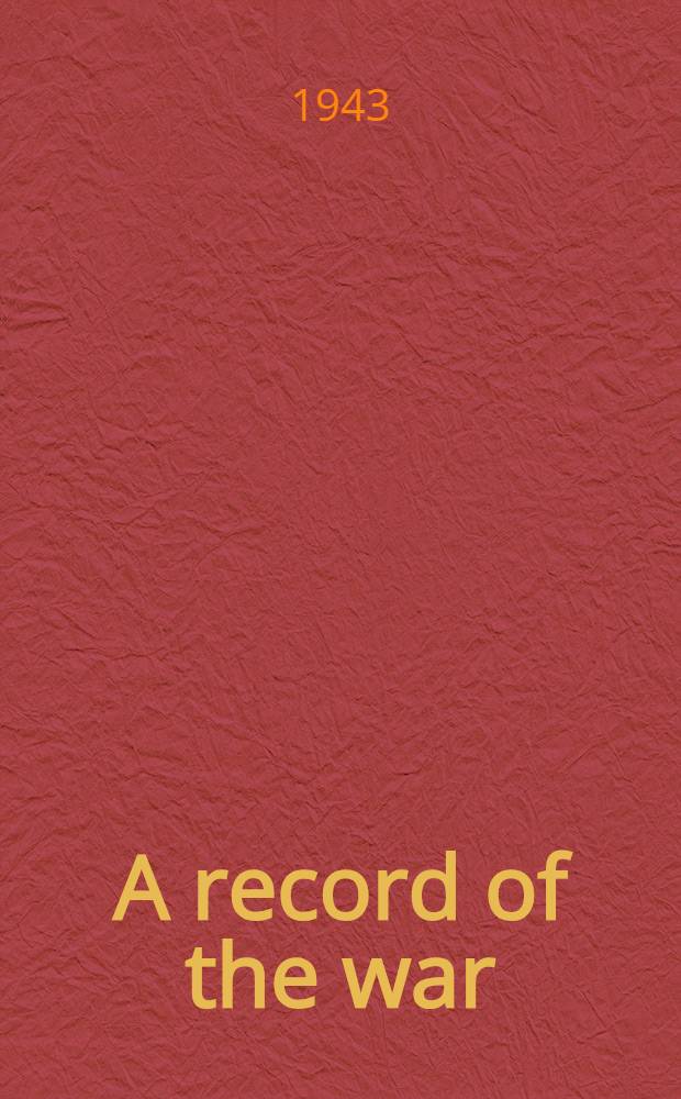A record of the war