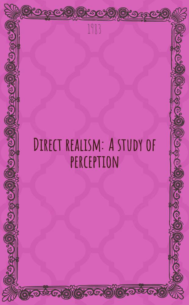 Direct realism : A study of perception