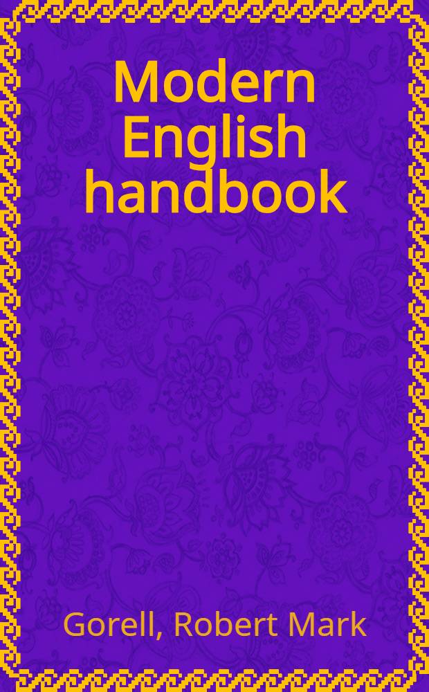 Modern English handbook