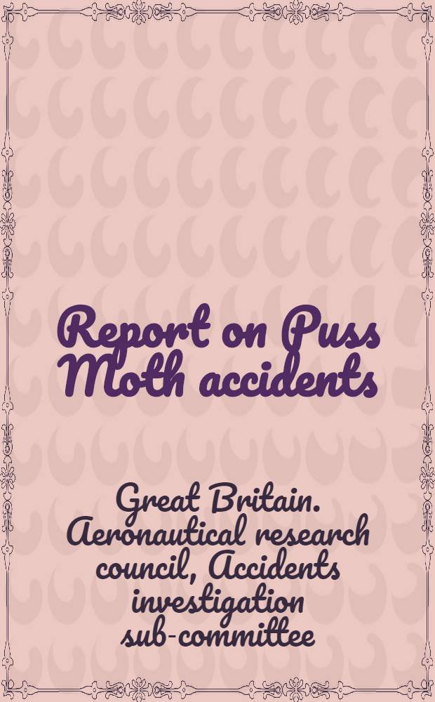 Report on Puss Moth accidents