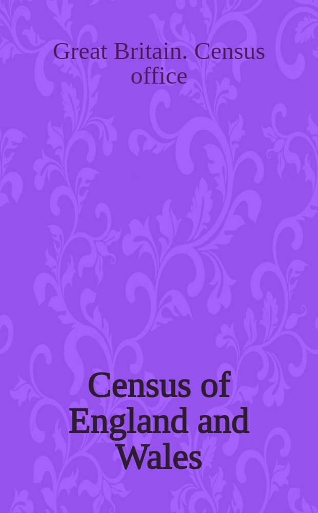 Census of England and Wales : (53 & 54 Vict. c. 61) : 1891
