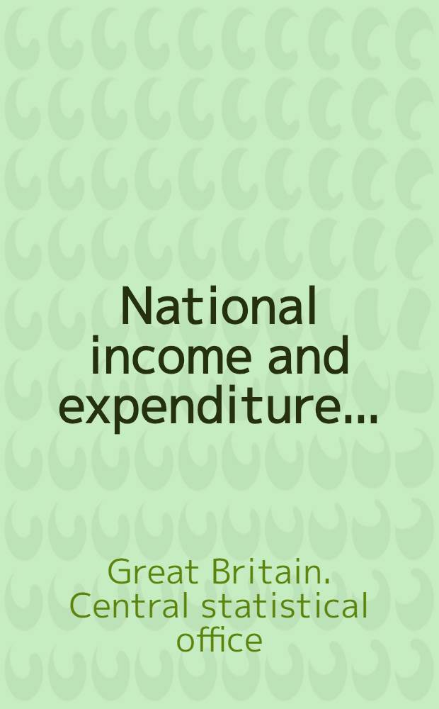 National income and expenditure ...