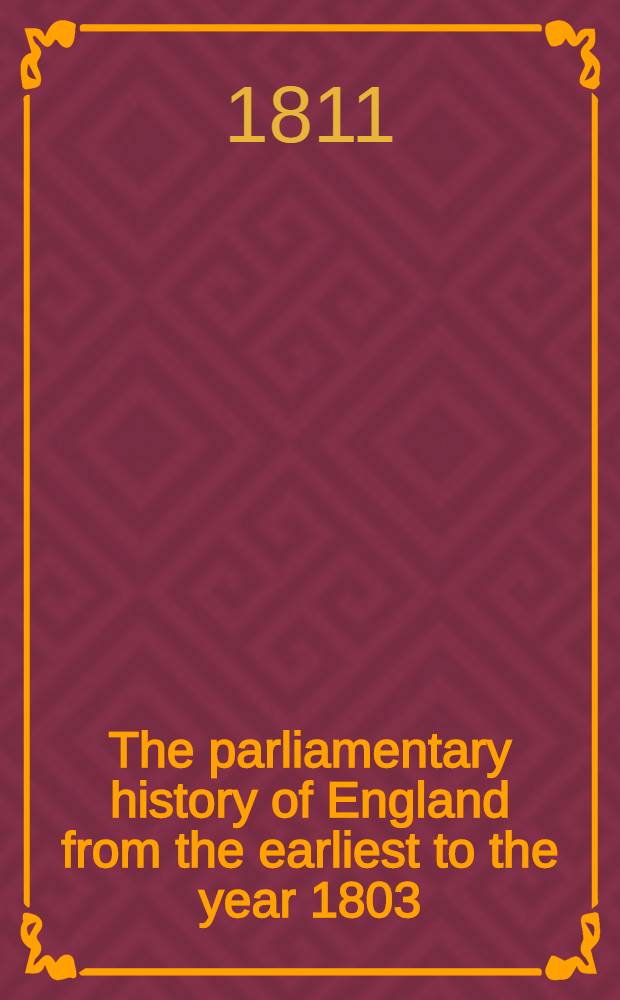 The parliamentary history of England from the earliest to the year 1803 : From which last-mentioned epoch it is continued downwards in the work entitled "The parliamentary debates". Vol. 8 : A. D. 1722-1733
