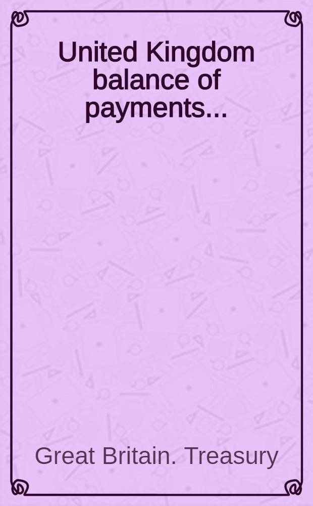 United Kingdom balance of payments ...