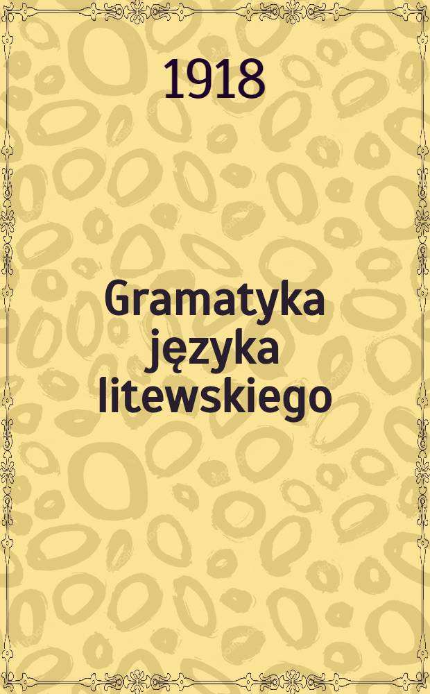 Gramatyka języka litewskiego