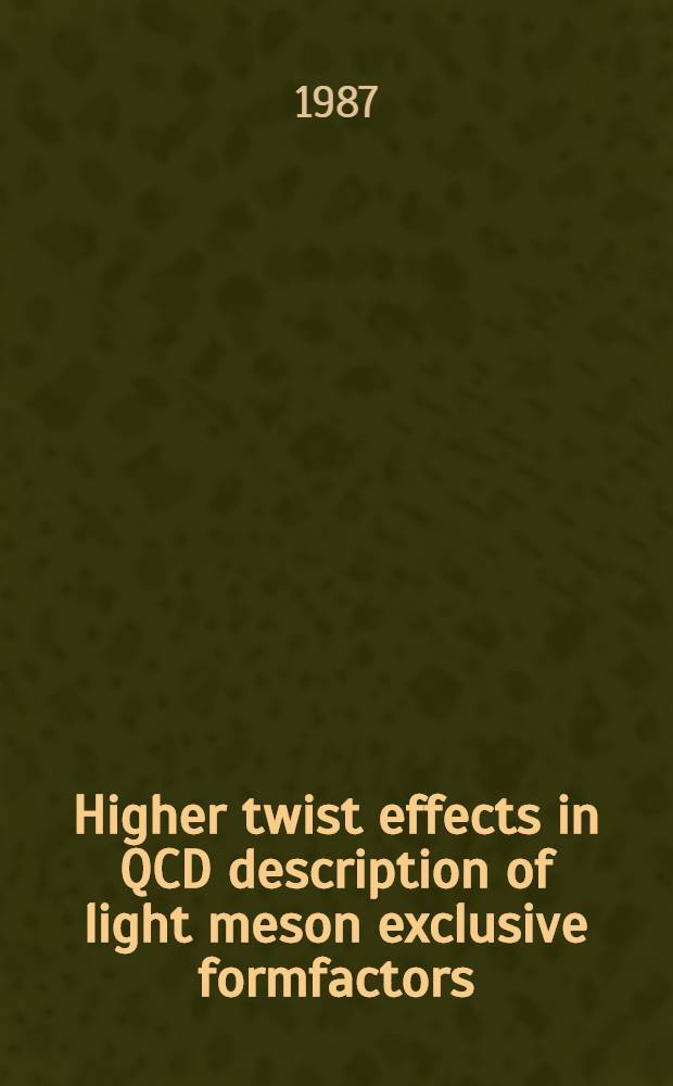 Higher twist effects in QCD description of light meson exclusive formfactors