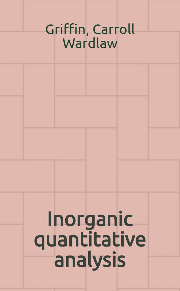Inorganic quantitative analysis