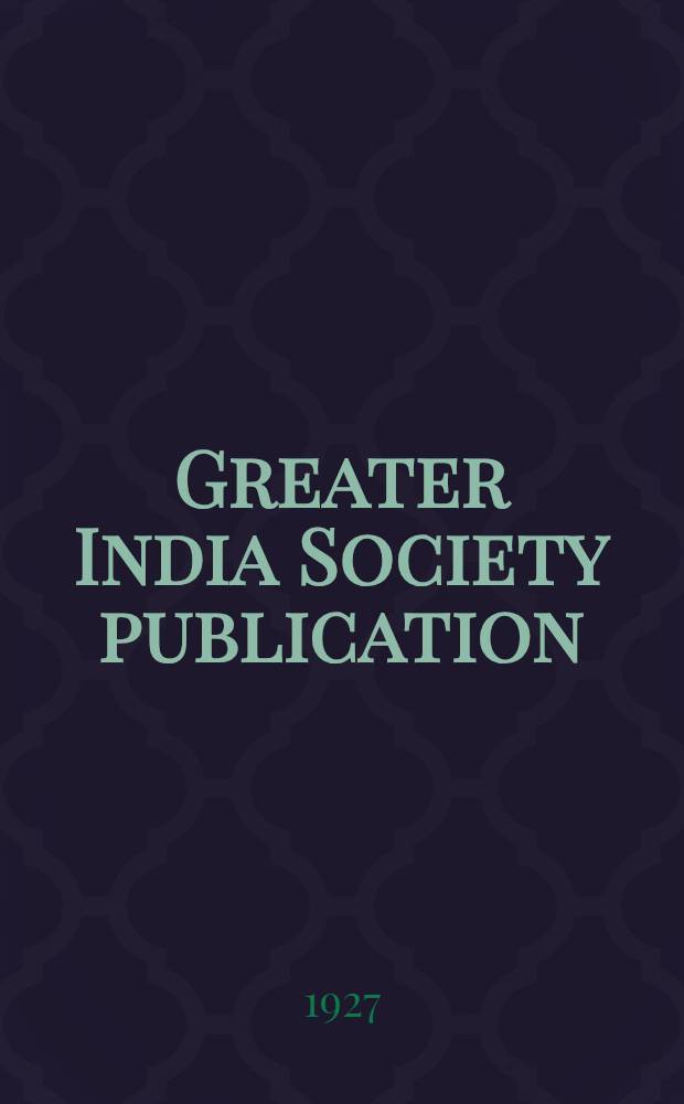 Greater India Society publication