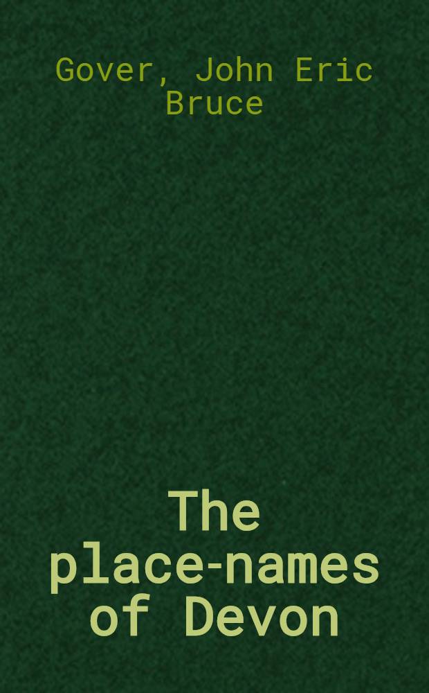 The place-names of Devon