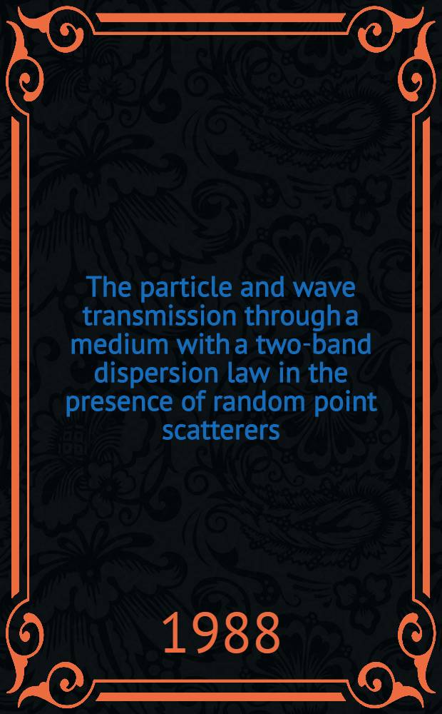 The particle and wave transmission through a medium with a two-band dispersion law in the presence of random point scatterers