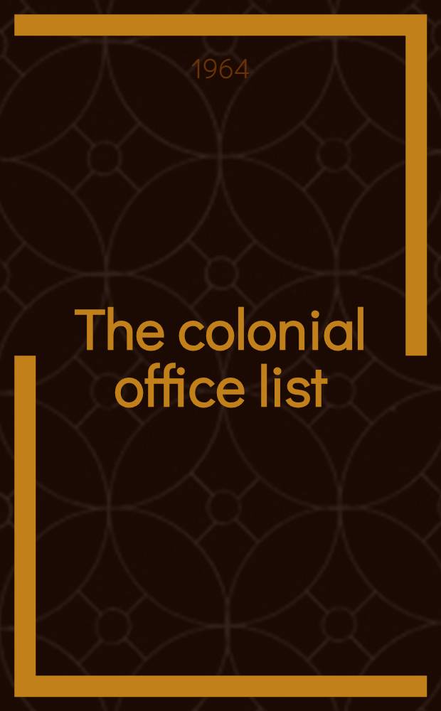 The colonial office list