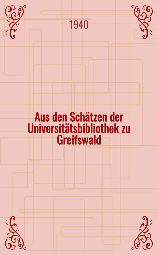 Aus den Schätzen der Universitätsbibliothek zu Greifswald