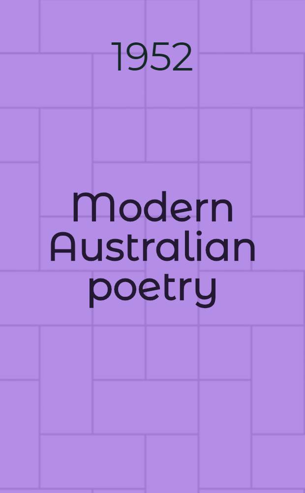 Modern Australian poetry