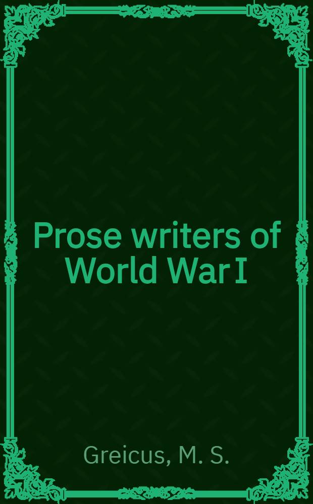 Prose writers of World War I