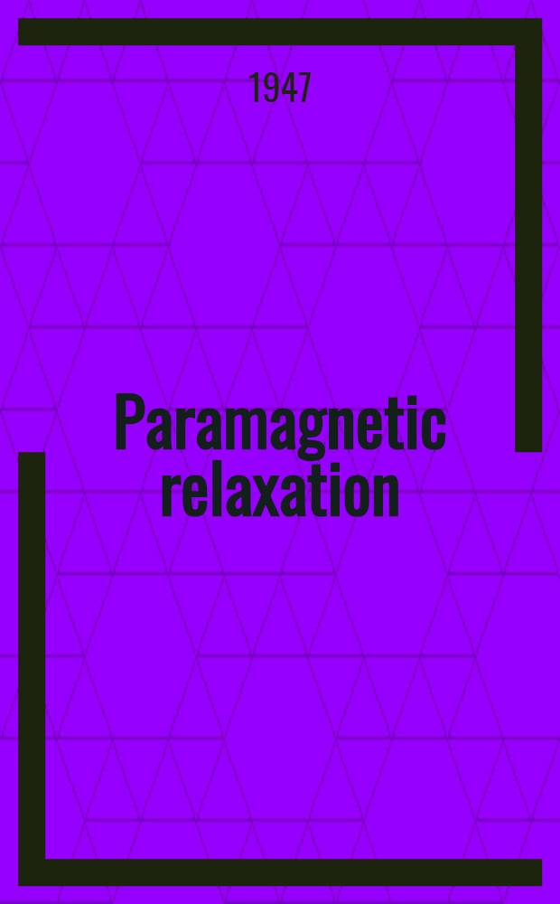Paramagnetic relaxation