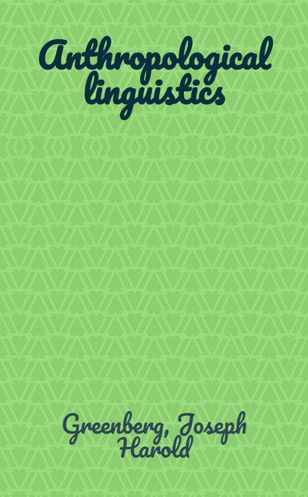 Anthropological linguistics : An introduction