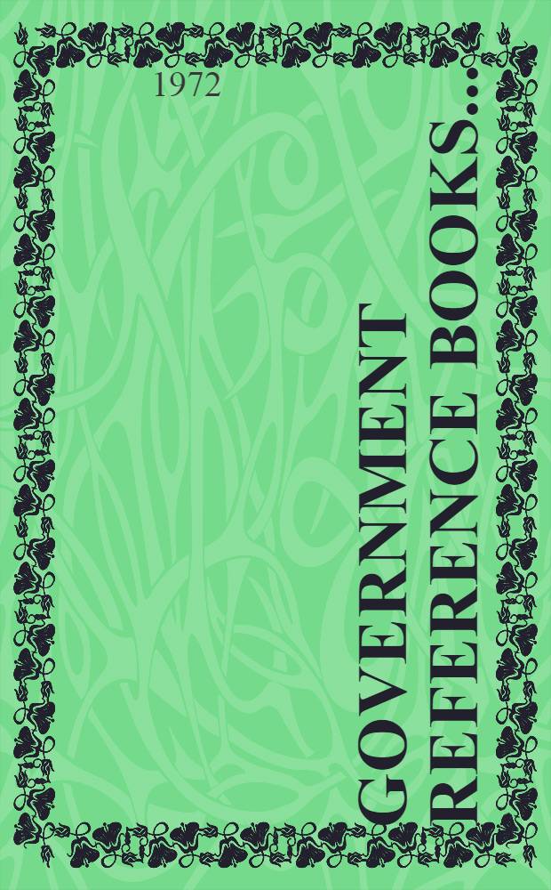 Government reference books .. : A biennial guide to U. S. Government publications. ... 70/71