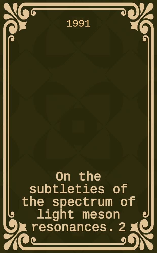 On the subtleties of the spectrum of light meson resonances. 2 : Data analysis