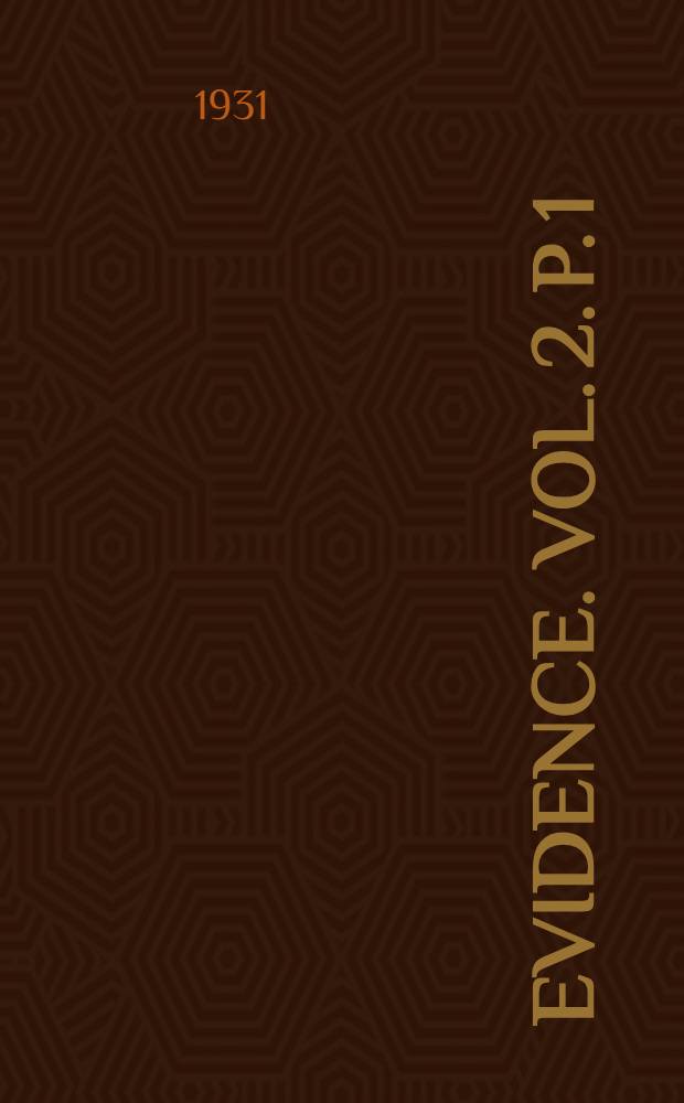 ... Evidence. Vol. 2. P. 1 : Punjab, Delhi and Ajmer-Merwara