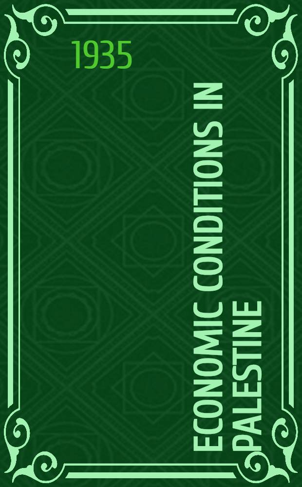 Economic conditions in Palestine : Report