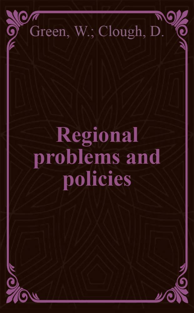 Regional problems and policies
