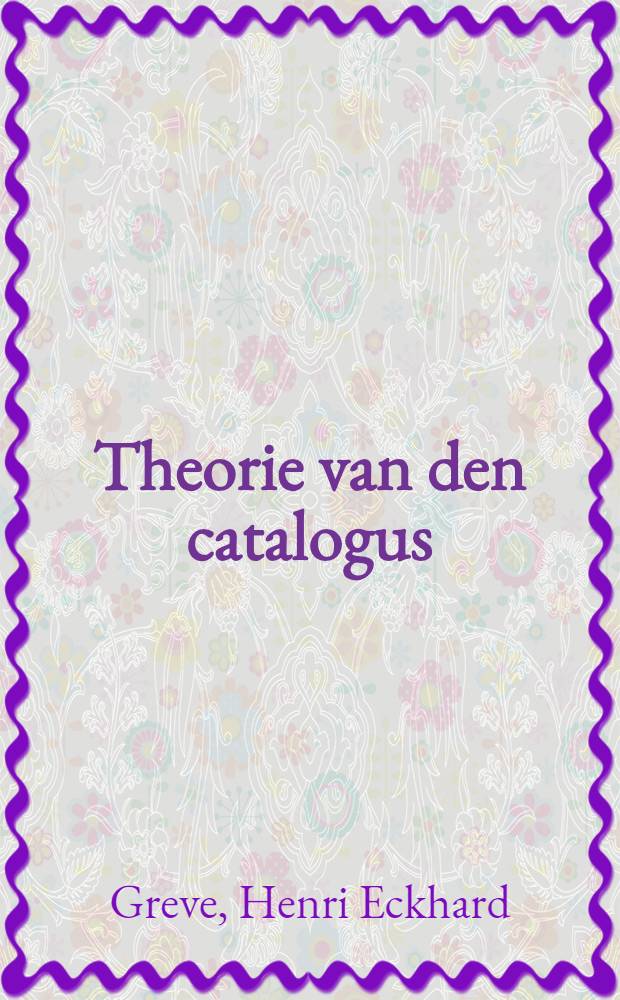 Theorie van den catalogus