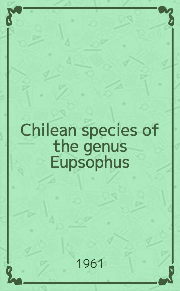 Chilean species of the genus Eupsophus (anurai Leptodactylidae)