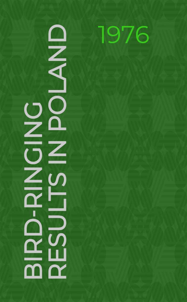 Bird-ringing results in Poland : Migrations of the starlings Sturnus vulgaris L