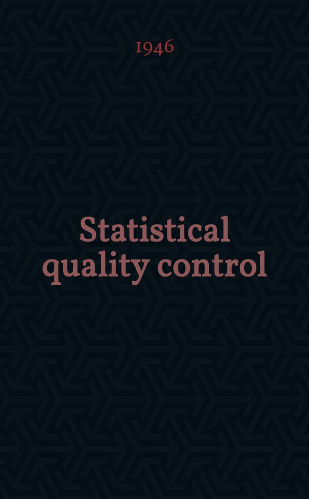 Statistical quality control