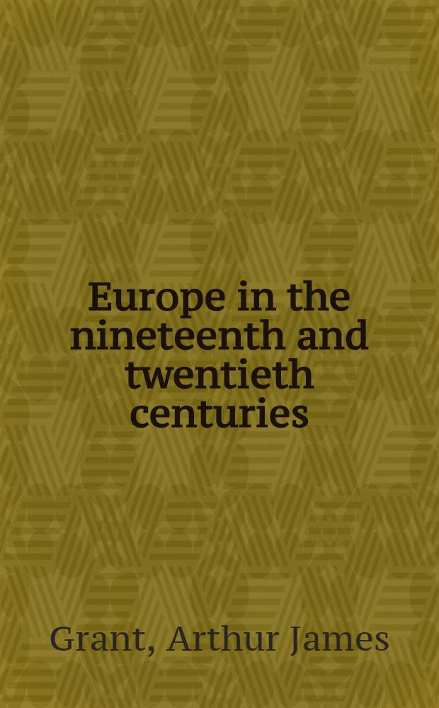 Europe in the nineteenth and twentieth centuries (1789-1938)
