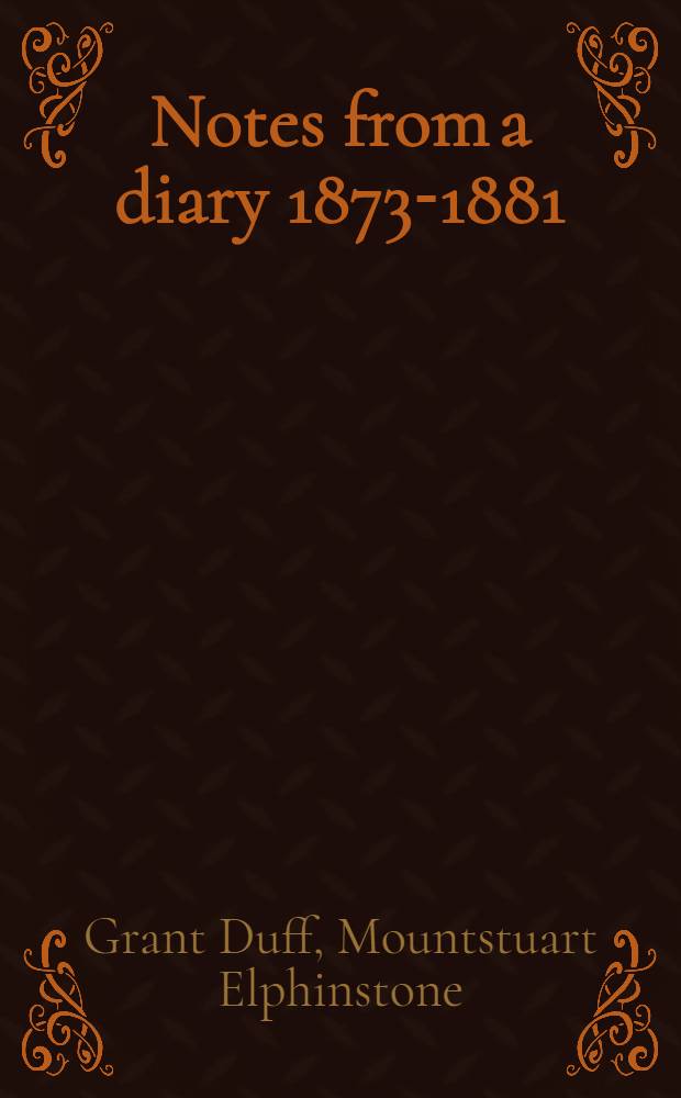 Notes from a diary 1873-1881