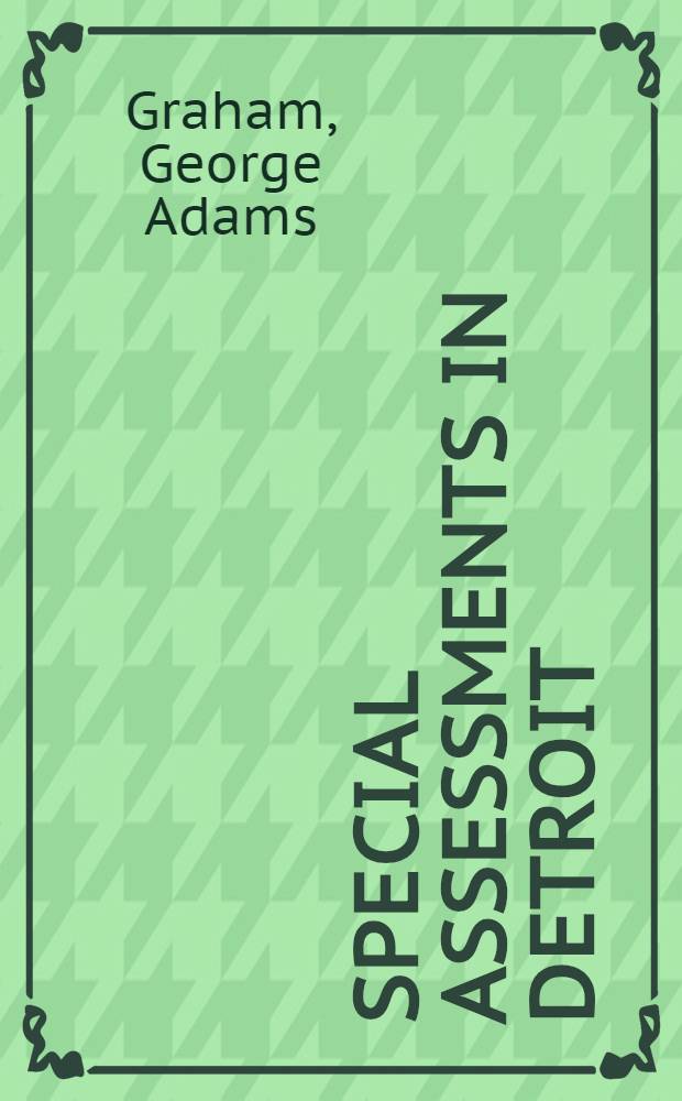 Special assessments in Detroit