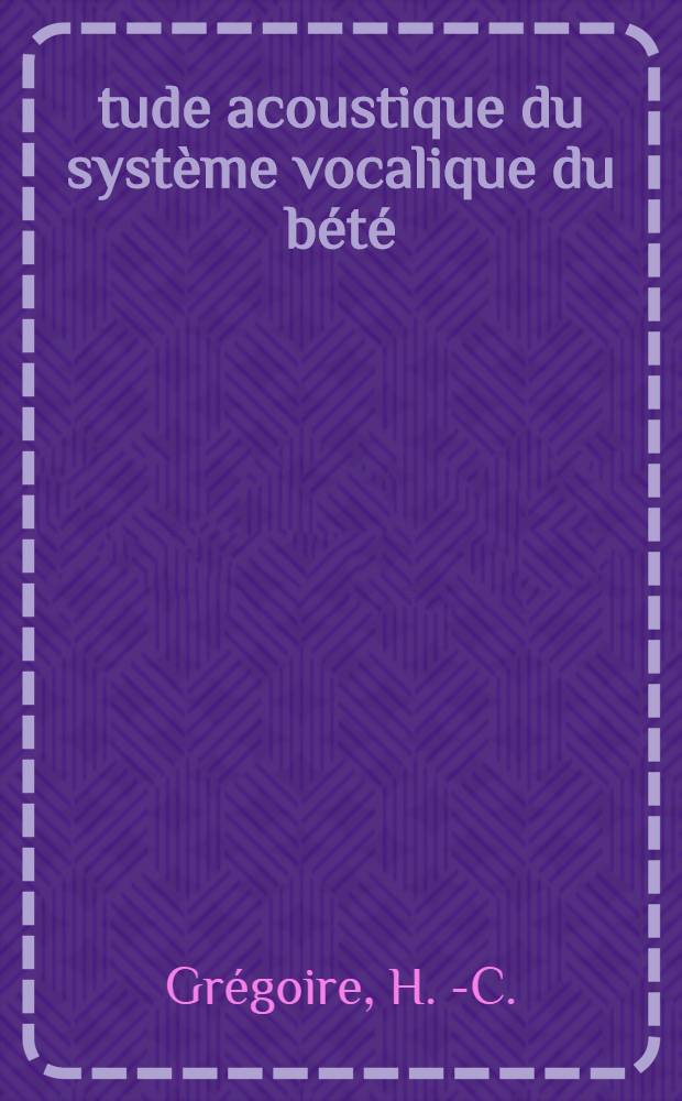 Étude acoustique du système vocalique du bété (région de Guibéroua)