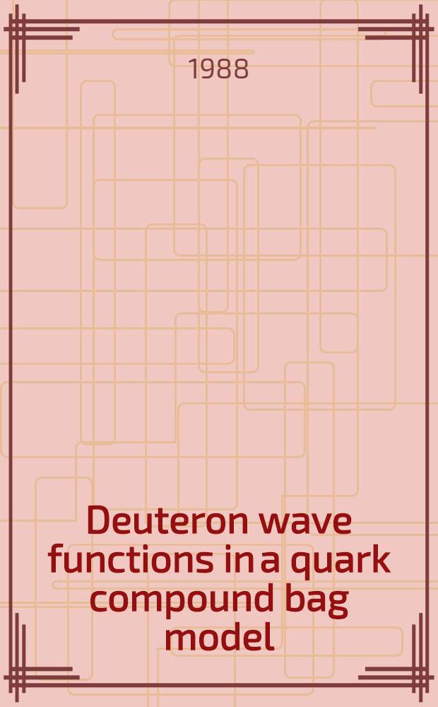 Deuteron wave functions in a quark compound bag model