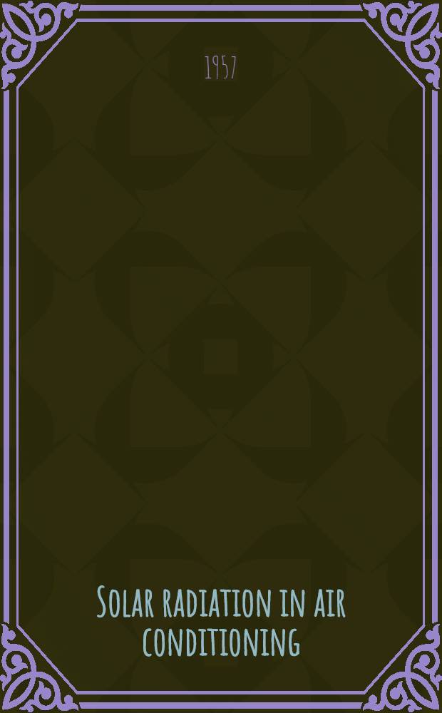 Solar radiation in air conditioning