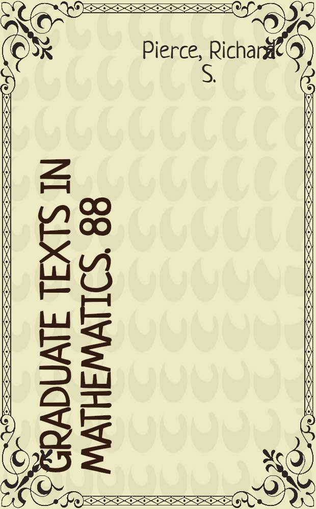 Graduate texts in mathematics. 88 : Associative algebras