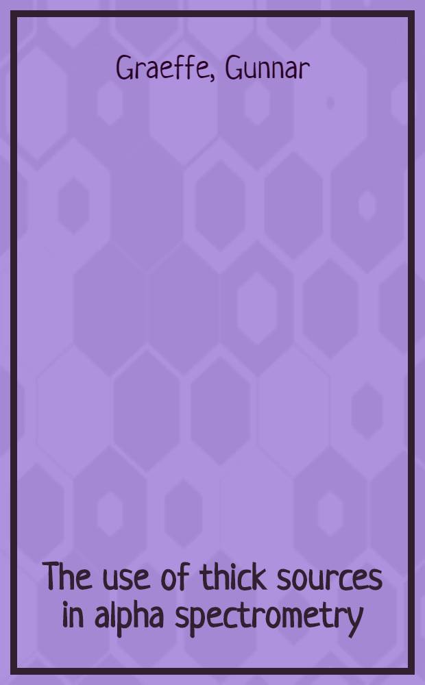 The use of thick sources in alpha spectrometry