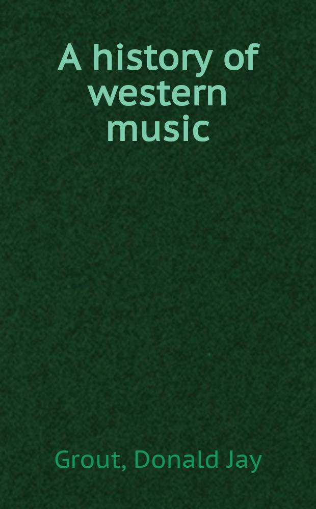 A history of western music