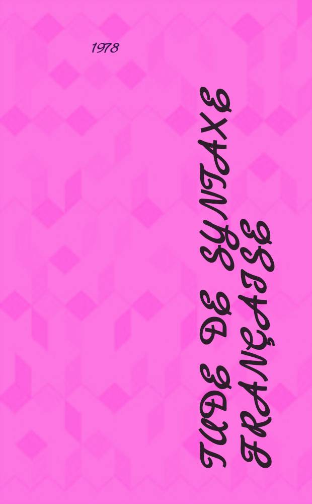 Étude de syntaxe française