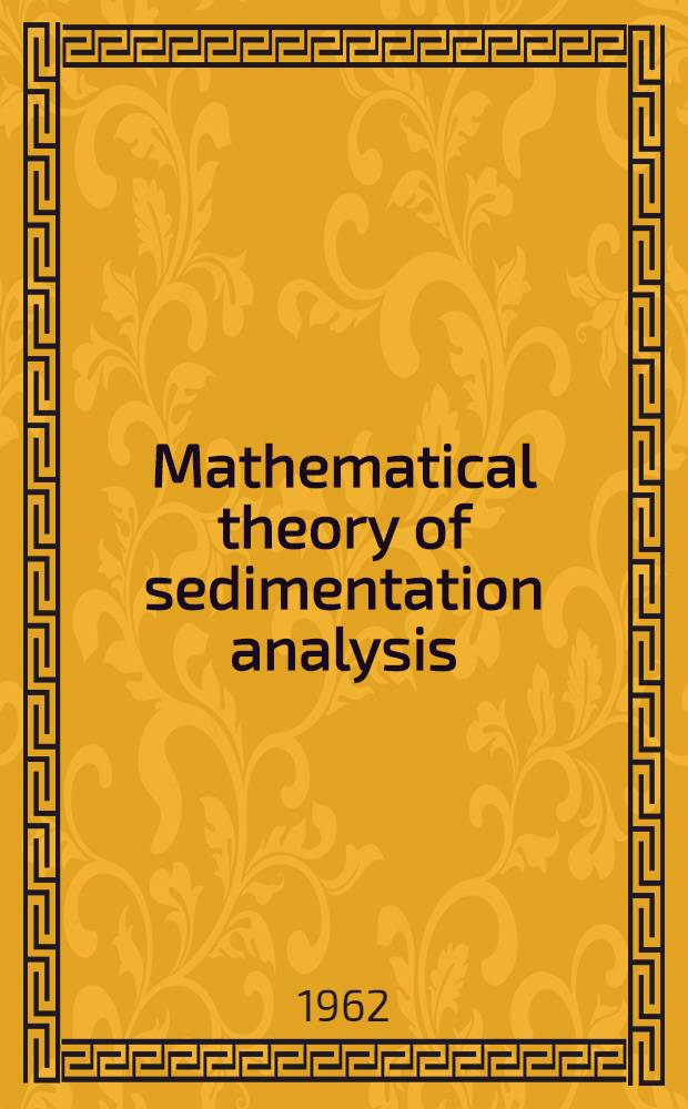 Mathematical theory of sedimentation analysis