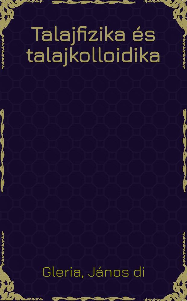 Talajfizika és talajkolloidika